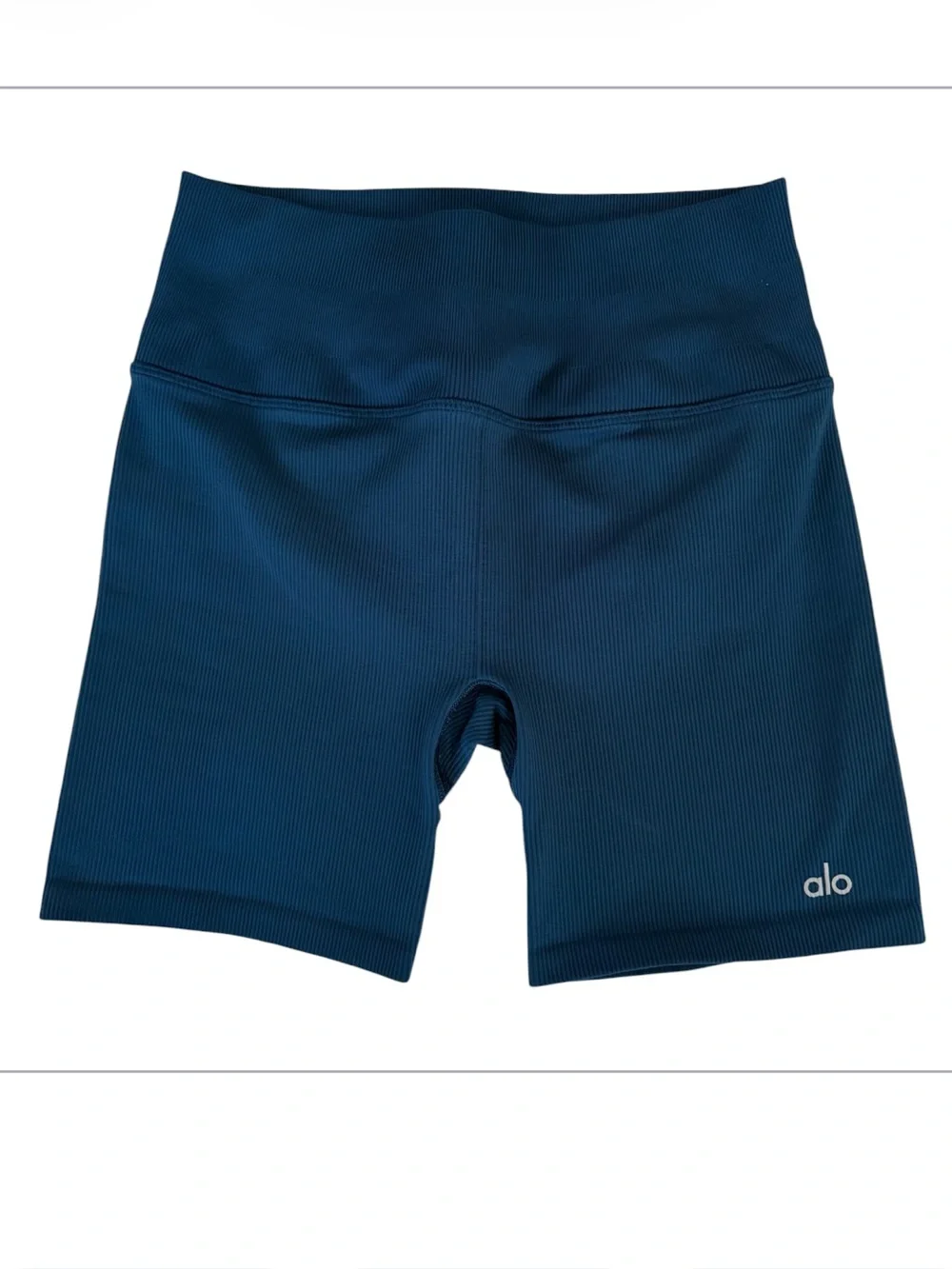 Alo Yoga 5” Seamless Ribbed Favorite Shorts Navy Size S